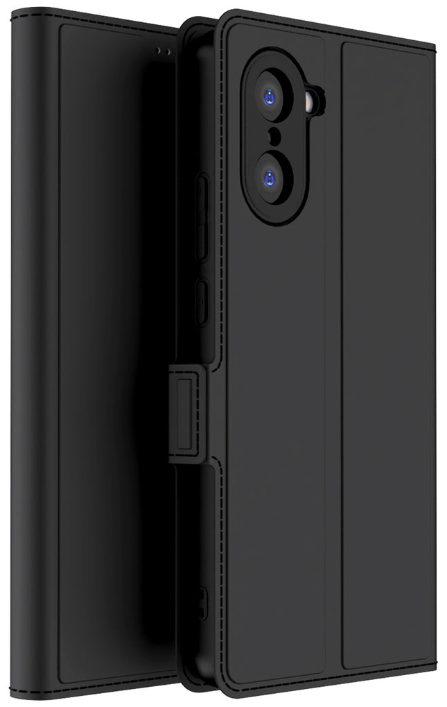Kapa Noble Slim Magnetic Leather Flip Case Cover for OnePlus Nord CE 5 | Card Holder Stand Flip Wallet Case (Black)