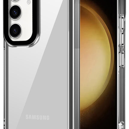 Kapa Warrior Acrylic Clear Back Cover For Samsung Galaxy S25 | Slim Shockproof [Military Grade Protection] Hybrid Bumper Case (Grey Sides) - Mobizang