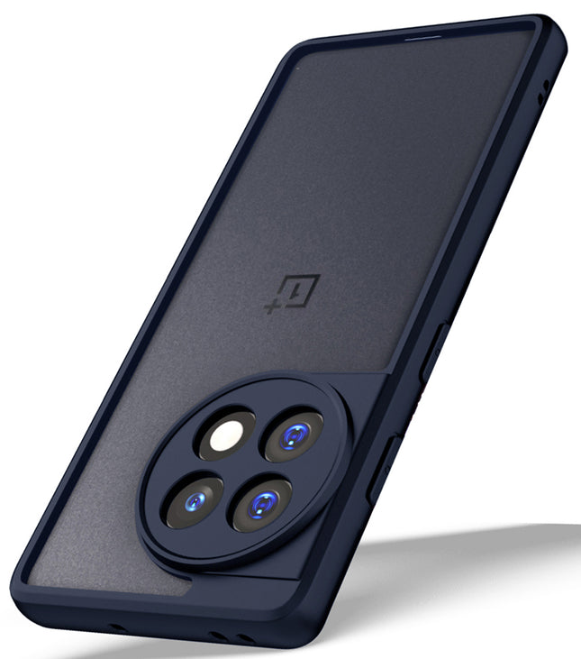 Kapa Hawkeye Clear Back Cover for OnePlus 13R | Camera Lens Protector Shockproof Slim Clear Case Cover (Blue Sides) - Mobizang