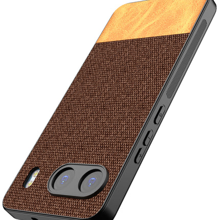 Kapa Soft Fabric & Leather Hybrid Protective Back Cover for OnePlus Nord 4 | Shockproof Slim Hard Anti Slip Back Case (Brown)