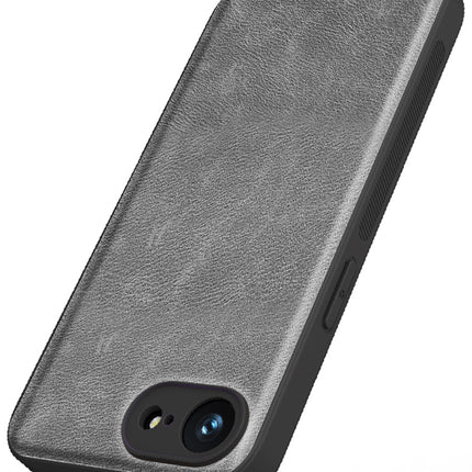 Kapa Tux Leather Back Cover for Apple iPhone 16E | Slim Shockproof Camera Protection Bumper Case (Grey) - Mobizang
