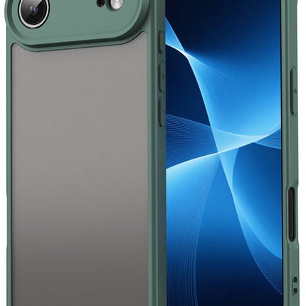Kapa Shield Frosted Acrylic Back Cover for Apple iPhone 17 Air| Hard Slim Inbuilt Camera Lens Cover Protection Shock Proof Case (Green Sides)