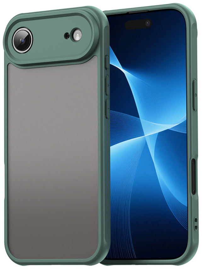 Kapa Shield Frosted Acrylic Back Cover for Apple iPhone 17 Air| Hard Slim Inbuilt Camera Lens Cover Protection Shock Proof Case (Green Sides)