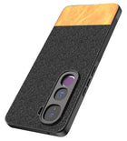 Kapa Soft Fabric & Leather Hybrid Protective Back Cover for Vivo Y400 Pro 5G | Shockproof Slim Hard Anti Slip Back Case (Black,Brown)