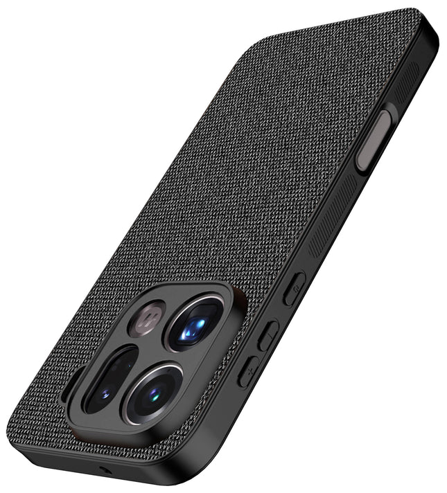Kapa Soft Full Fabric Protective Back Case Cover for Oppo Find X9 Pro | Shockproof Slim Hard Anti Slip Back Case (Black) - Mobizang