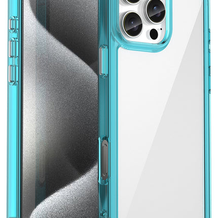 Kapa Unicorn Acrylic Clear Back Cover For Apple iPhone 16 Pro Max | Slim Shockproof [Military Grade Protection] Hybrid Bumper Case (Blue Sides)