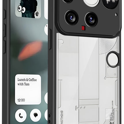 Kapa Hawkeye Clear Slim Tough Back Cover for Nothing Phone 3 5G | Camera Lens Protector Anti Yellow Shockproof Clear Hybrid Case Cover (Black Sides)