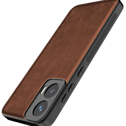 Kapa Tux Leather Back Cover for Moto G35 | Slim Shockproof Camera Protection Bumper Case (Brown)