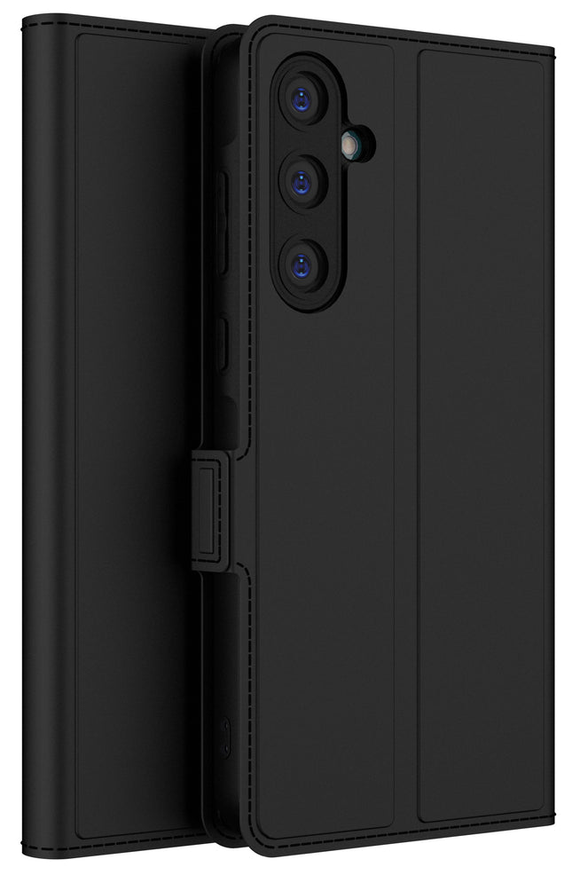 Kapa Noble Slim Magnetic Leather Flip Case Cover for Samsung Galaxy A35 (5G) | Card Holder Stand Flip Wallet Case (Black) - Mobizang