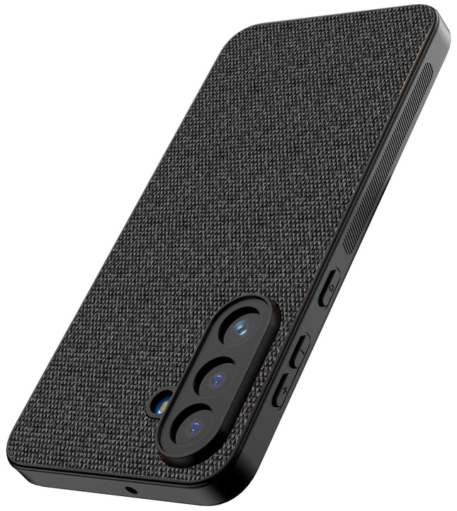 Kapa Soft Full Fabric Protective Back Case Cover for Samsung Galaxy M56 | Shockproof Slim Hard Anti Slip Back Case (Black)