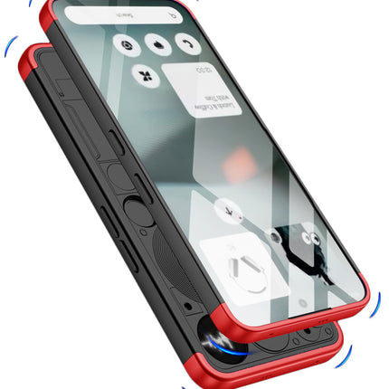 Kapa Double Dip Full 360 Protection Back Case Cover for Nothing Phone 3 5G (Red,Black)