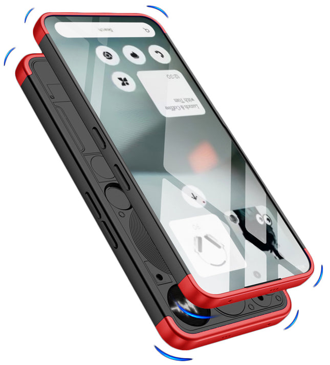 Kapa Double Dip Full 360 Protection Back Case Cover for Nothing Phone 3 5G (Red,Black)
