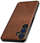 Kapa Tux Leather Back Cover for Samsung Galaxy A55 (5G) | Slim Shockproof Camera Protection Bumper Case (Brown) - Mobizang