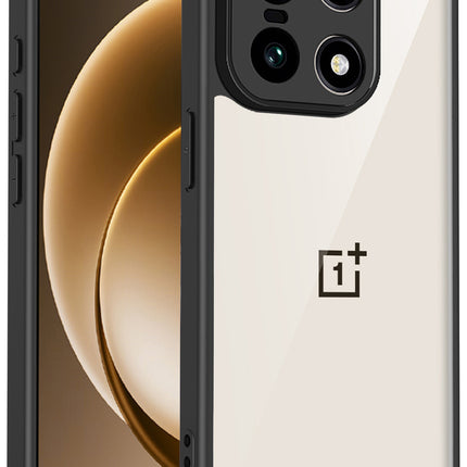 Kapa Hawkeye Clear Slim Tough Back Cover for OnePlus 15 | Camera Lens Protector Anti Yellow Shockproof Clear Hybrid Case Cover (Black)