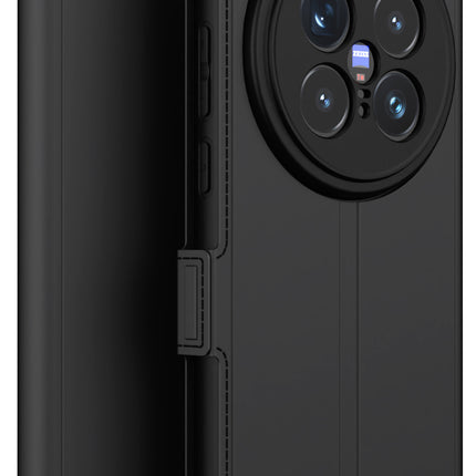 Kapa Noble Slim Magnetic Leather Flip Case Cover for Vivo X200 Pro (5G) | Card Holder Stand Flip Wallet Case (Black) - Mobizang