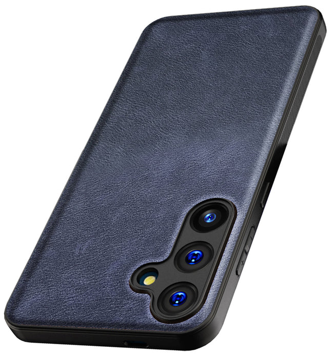 Kapa Tux Leather Back Cover for Samsung Galaxy A35 (5G) | Slim Shockproof Camera Protection Bumper Case (Blue) - Mobizang