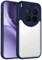 Kapa Hawkeye Clear Slim Tough Back Cover for Vivo X300 Pro 5G | Camera Lens Protector Anti Yellow Shockproof Clear Hybrid Case Cover (Blue) - Mobizang
