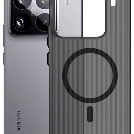 Kapa Wave Magnetic Frosted Grip Back Cover for Xiaomi 15 | [MagSafe Compatible] Wireless charging, Slim, Metal Buttons Matte Finish Back Case (Grey)