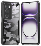 Kapa Bull Camouflage Back Cover for Oppo Reno 12 (5G) | [Military Grade Protection] Shock Proof Slim Hybrid Bumper Case (Black)