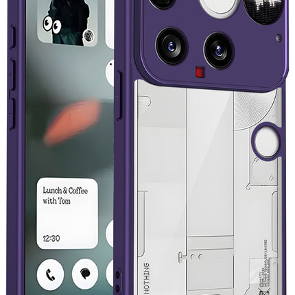 Kapa Hawkeye Clear Slim Tough Back Cover for Nothing Phone 3 5G | Camera Lens Protector Anti Yellow Shockproof Clear Hybrid Case Cover (Purple Sides)