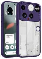 Kapa Hawkeye Clear Slim Tough Back Cover for Nothing Phone 3 5G | Camera Lens Protector Anti Yellow Shockproof Clear Hybrid Case Cover (Purple Sides)