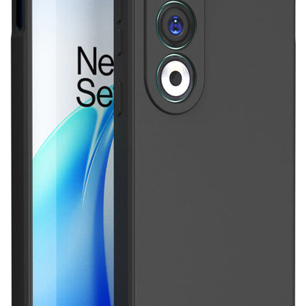 Kapa Matte Protective Lens Flexible Back Cover for OnePlus Nord CE 4 | Slim Silicone with Soft Lining Shockproof Full Body Bumper Case (Black)