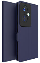 Kapa Noble Slim Magnetic Leather Flip Case Cover for OPPO F25 Pro (5G) | Card Holder Stand Flip Wallet Case (Blue)