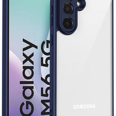Kapa Hawkeye Clear Slim Tough Back Cover for Samsung Galaxy M56 | Camera Lens Protector Anti Yellow Shockproof Clear Hybrid Case Cover (Blue) - Mobizang