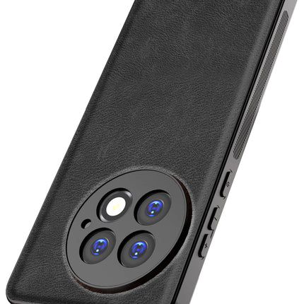 Kapa Tux Leather Back Cover for OnePlus 13 | Slim Shockproof Camera Protection Bumper Case (Black)