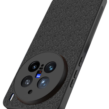 Kapa Soft Full Fabric Protective Back Case Cover for Vivo X200 Pro (5G) | Shockproof Slim Hard Anti Slip Back Case (Black) - Mobizang