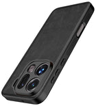 Kapa Tux Leather Back Cover for Oppo Find X9 Pro | Slim Shockproof Camera Protection Bumper Case (Black)