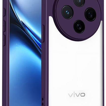 Kapa Hawkeye Clear Slim Tough Back Cover for Vivo X300 5G | Camera Lens Protector Anti Yellow Shockproof Clear Hybrid Case Cover (Purple) - Mobizang