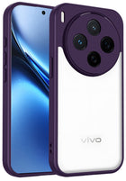 Kapa Hawkeye Clear Slim Tough Back Cover for Vivo X300 5G | Camera Lens Protector Anti Yellow Shockproof Clear Hybrid Case Cover (Purple) - Mobizang