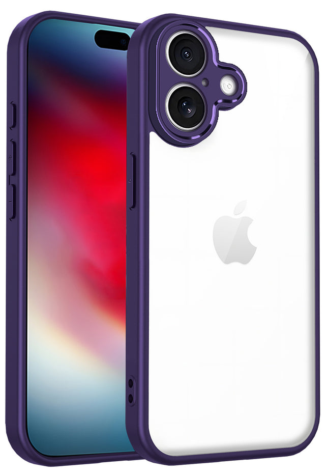 Kapa Hawkeye Clear Slim Tough Back Cover for Apple iPhone 17 | Camera Lens Protector Anti Yellow Shockproof Clear Hybrid Case Cover (Purple)
