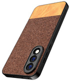 Kapa Soft Fabric & Leather Hybrid Protective Back Cover for OnePlus Nord 5 | Shockproof Slim Hard Anti Slip Back Case (Brown)