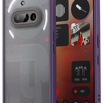 Kapa Shield Frosted Acrylic Back Cover for Nothing Phone 3A 5G| Hard Slim Inbuilt Camera Lens Cover Protection Shock Proof Bumper Case (Purple)
