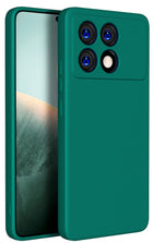 Kapa Matte Protective Lens Flexible Back Cover for Poco X6 PRO | Slim Silicone with Soft Lining Shockproof Full Body Bumper Case (Green) - Mobizang