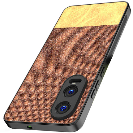 Kapa Soft Fabric & Leather Hybrid Protective Back Cover for OnePlus Nord CE 4 Lite | Shockproof Slim Hard Anti Slip Back Case (Brown)
