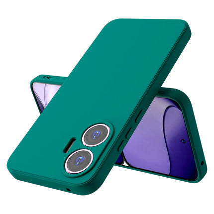 Kapa Matte Protective Lens Flexible Back Cover for Poco F7 5G | Slim Silicone with Soft Lining Shockproof Full Body Bumper Case (Green)