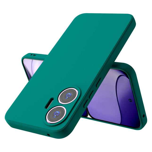 Kapa Matte Protective Lens Flexible Back Cover for Poco F7 5G | Slim Silicone with Soft Lining Shockproof Full Body Bumper Case (Green)