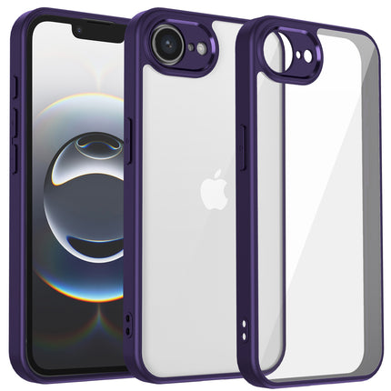 Kapa Hawkeye Clear Back Cover for Apple iPhone 16E | Camera Lens Protector Shockproof Slim Clear Case Cover (Purple Sides)