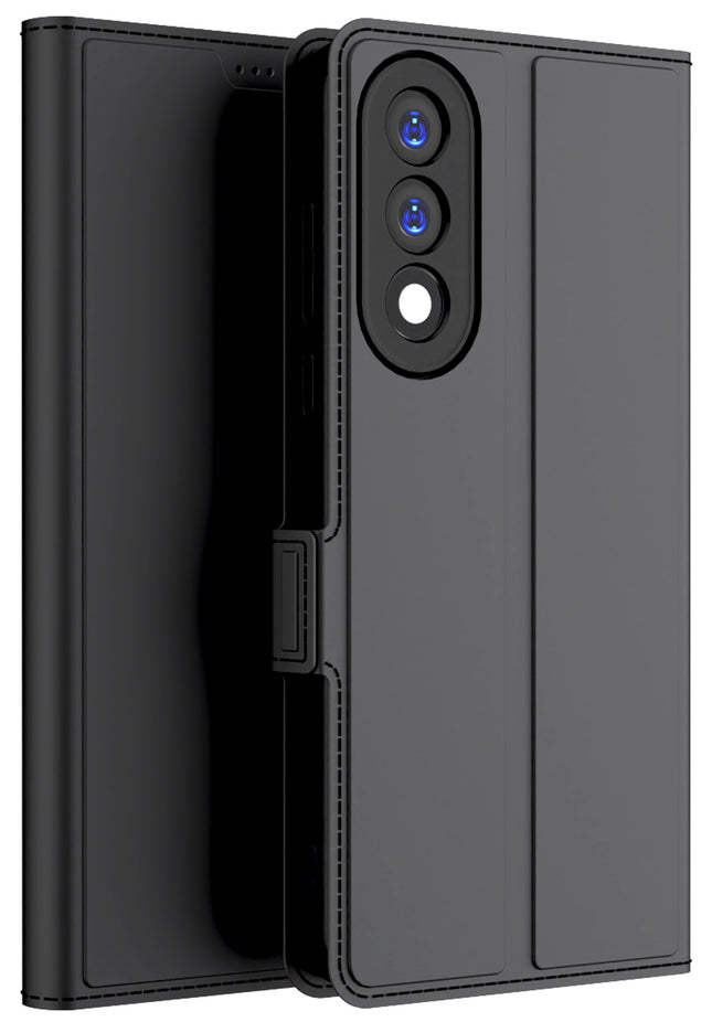 Kapa Noble Slim Magnetic Leather Flip Case Cover for OnePlus Nord 5 | Card Holder Stand Flip Wallet Case (Black)