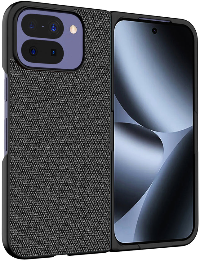 Kapa Soft Full Fabric Protective Back Case Cover for Google Pixel 10 PRO FOLD | Shockproof Slim Hard Anti Slip Back Case (Black) - Mobizang