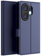 Kapa Noble Slim Magnetic Leather Flip Case Cover for Vivo X200 FE 5G | Card Holder Stand Flip Wallet Case (Blue)