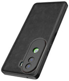 Kapa Tux Leather Back Cover for Vivo V40E / iQOO Z9S | Slim Shockproof Camera Protection Bumper Case (Black)
