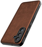 Kapa Tux Leather Back Cover for Samsung Galaxy M36 / F36 5G | Slim Shockproof Camera Protection Bumper Case (Brown)