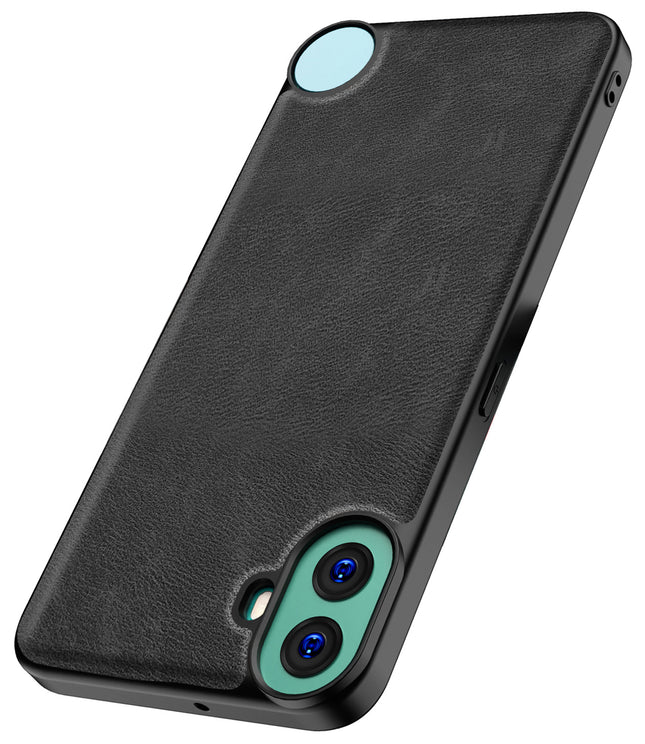 Kapa Tux Leather Back Cover for Nothing CMF Phone 1 | Slim Shockproof Camera Protection Bumper Case (Black)