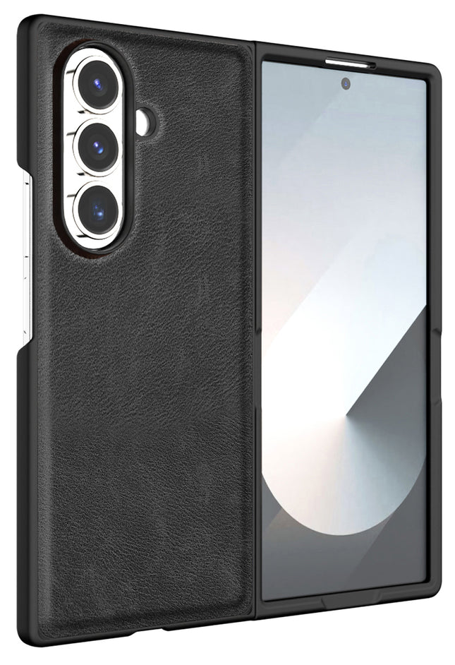 Kapa Tux Leather Back Cover for Samsung Galaxy Z Fold 7 | Slim Shockproof Camera Protection Bumper Case (Black)