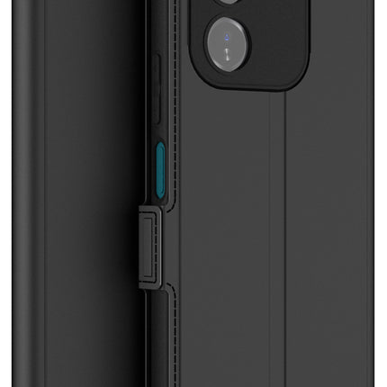 Kapa Noble Slim Magnetic Leather Flip Case Cover for IQOO Z9X | Card Holder Stand Flip Wallet Case (Black)