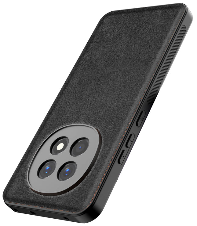Kapa Tux Leather Back Cover for Oppo F29 5G | Slim Shockproof Camera Protection Bumper Case (Black) - Mobizang
